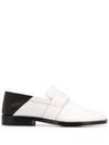 Maison Margiela Mm22 Two Tone Leather Tabi Loafers In White