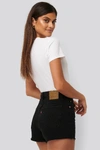 Levi's Ribcage Denim Shorts In Black