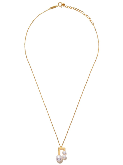 Tasaki 18kt Yellow Gold Collection Line Balance Note Akoya Pearl Pendant