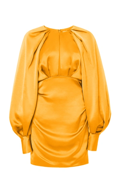 Acler Paringa Blouson-sleeve Sateen Mini Dress In Orange