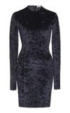 BALENCIAGA CRUSHED VELVET BIKER SHORT MINI DRESS,791443