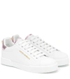 Dolce & Gabbana Portofino Leather Low-top Sneakers With Lateral Lettering Logo In White