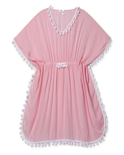 Stella Cove Kids' Girl's Pompom Poncho Coverup In Pink