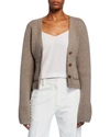 Khaite Scarlet Cashmere-blend Cardigan In Light Brown