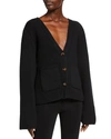 Khaite Scarlet Knitted Cardigan In Blue