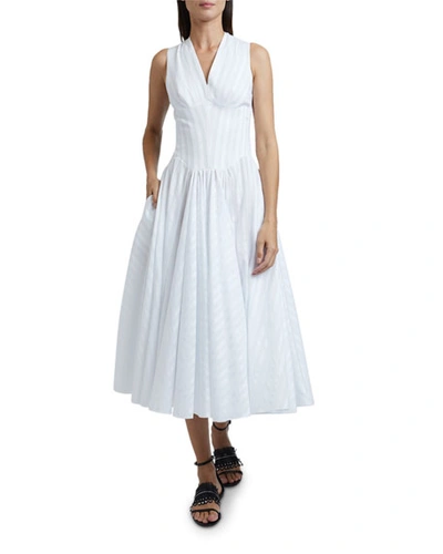 Alaïa Striped Cross-back Dress In White