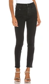 Paige Cindy Twisted Seam Slit Pant In Black Velvet In Midnight Star