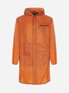 PRADA Logo-plaque nylon Piuma hooded raincoat