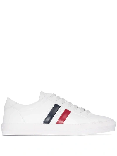 Moncler Monaco Stripe Sneakers In White