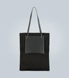 JIL SANDER LEATHER-TRIMMED TOTE WITH POCKETS,P00449848