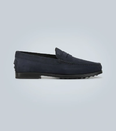 Tod's Classic Penny Loafers In Blue