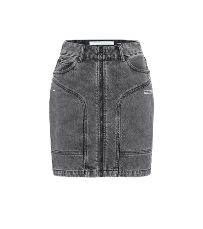 Off-white Pocket Skirt Skirt In Black Denim In Grey