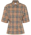 BURBERRY VINTAGE CHECK STRETCH-COTTON SHIRT,P00467733