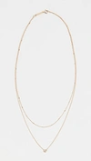 ZOË CHICCO 14K GOLD DOUBLE CHAIN NECKLACE,ZCHIC30531