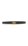 Balenciaga Black Thin Bb Belt In Black