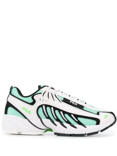 Msgm White And Green Fila Sneakers