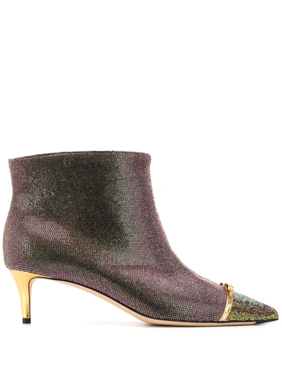 Marco De Vincenzo Pointed Toe Ankle Boots In Gold