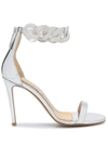 Alexandre Vauthier Women's Elsa Crystal-embellished Leather Sandals In Silver