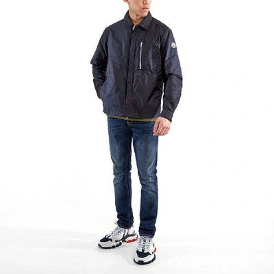 Moncler See Nylon Technique Jacket In Navy