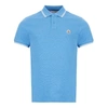 Moncler Striped Trim Polo Shirt In Blue