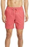 Vineyard Vines Chappy Stripe Swim Trunks In Fineline Jetty Red