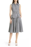 MICHAEL KORS GINGHAM PEPLUM SHIRTDRESS,403PKQ530A