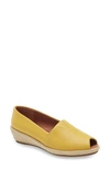 Gentle Souls By Kenneth Cole By Kenneth Cole Luci A-line Espadrille Wedges Women's Shoes In Pale Yellow Leather