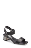 Karl Lagerfeld Morico Square Toe Sandal In Black Leather