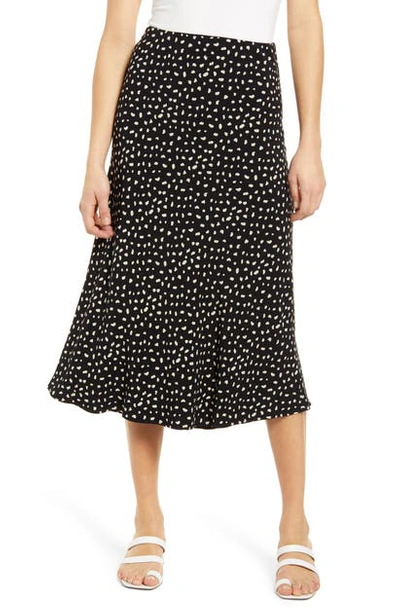 Rails Anya Printed Slip Skirt In Black Ivory Spots
