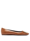 Roger Vivier U-cut Buckle-embellished Leather Ballet Flats In Brown