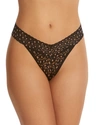 Hanky Panky Cross Dyed Leopard Original Rise Thong In Black - Praline