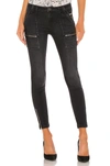 Joie Park Mid-rise Zippered Skinny Pants In Noir