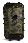 The North Face Rolling Thunder 36-inch Wheeled Duffle Bag In Burnt Olive Green Camo/black