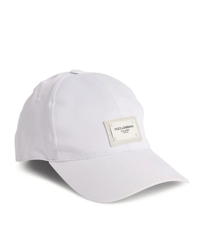 Dolce & Gabbana Logo Branded Plate Baseball Cap In White