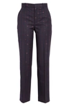 GUCCI GG PINSTRIPE STRAIGHT LEG CROP WOOL PANTS,595172ZABJ0