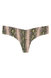 Commando Print Microfiber Thong In Bare Snake