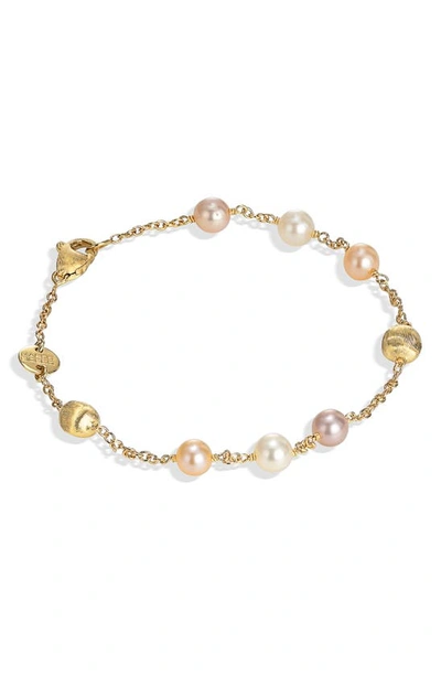 Marco Bicego 18k Yellow Gold Africa Pearl Multicolor Cultured Freshwater Pearl Bracelet In Yellow Gold/ Pearl