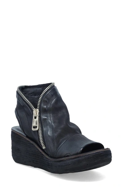 As98 Naylor Platform Wedge Sandal In Black