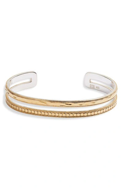 Anna Beck Mixed Double Band Cuff In Gold