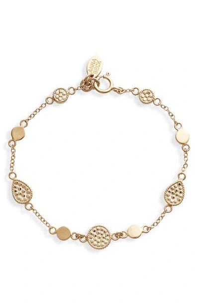 Anna Beck Mixed Metal Station Bracelet In Gold
