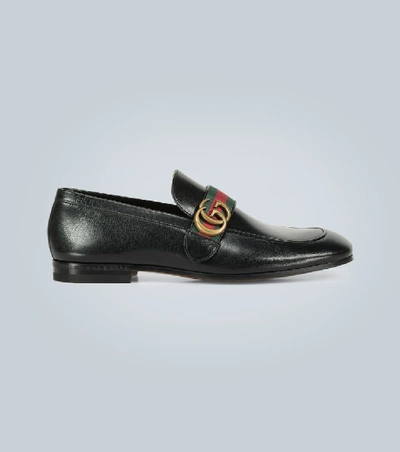 Gucci Logo Plaque Loafers - 黑色 In Black
