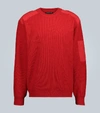 BALENCIAGA KNITTED CREWNECK SWEATER WITH LOGO,P00470793