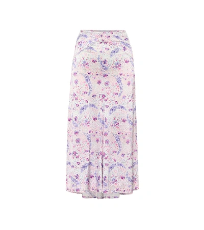 Rabanne Floral Stretch-jersey Skirt In Purple