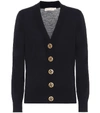 Tory Burch Buttoned V-neck Cardigan In Blue