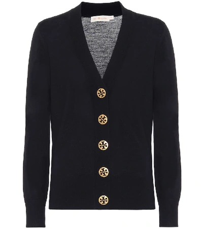 Tory Burch Buttoned V-neck Cardigan In Blue