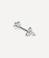 Maria Tash 18ct Large Diamond Trinity Single Threaded Stud Earring In White Gold