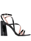 MSGM STRAPPY BLOCK-HEEL SANDALS