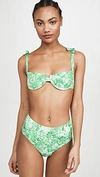 GANNI PRINTED BIKINI TOP