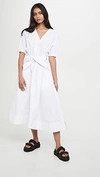 3.1 Phillip Lim Utility Belted Dress With Gathered Sleeves In White