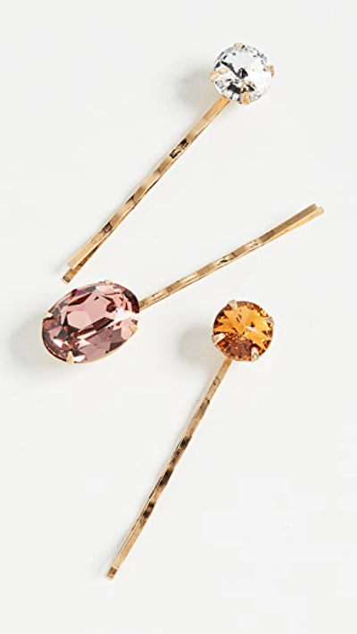 Jennifer Behr Laura Assorted 3-pack Bobby Pin Set In Rose